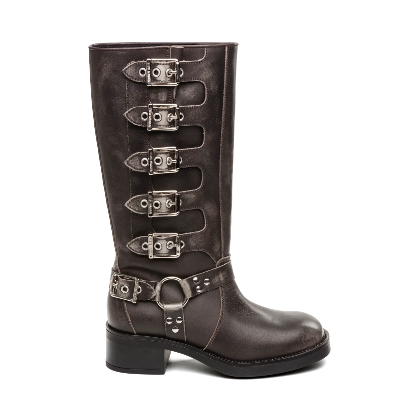 Battle Boot DK GREY LEATHER – Steve Madden Europe