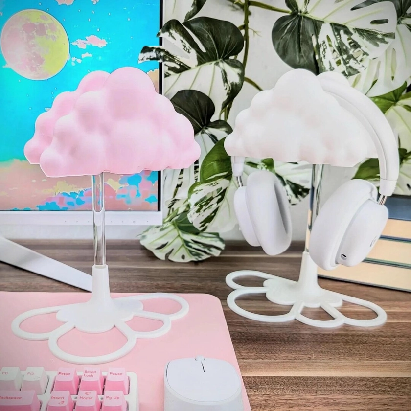 Cloud Headphone Stand Cute Kawaii Room Decor Gamer Girl PC Gaming Accessories Headset Holder Pink Gaming Setup White Gamer Desk - Etsy UK