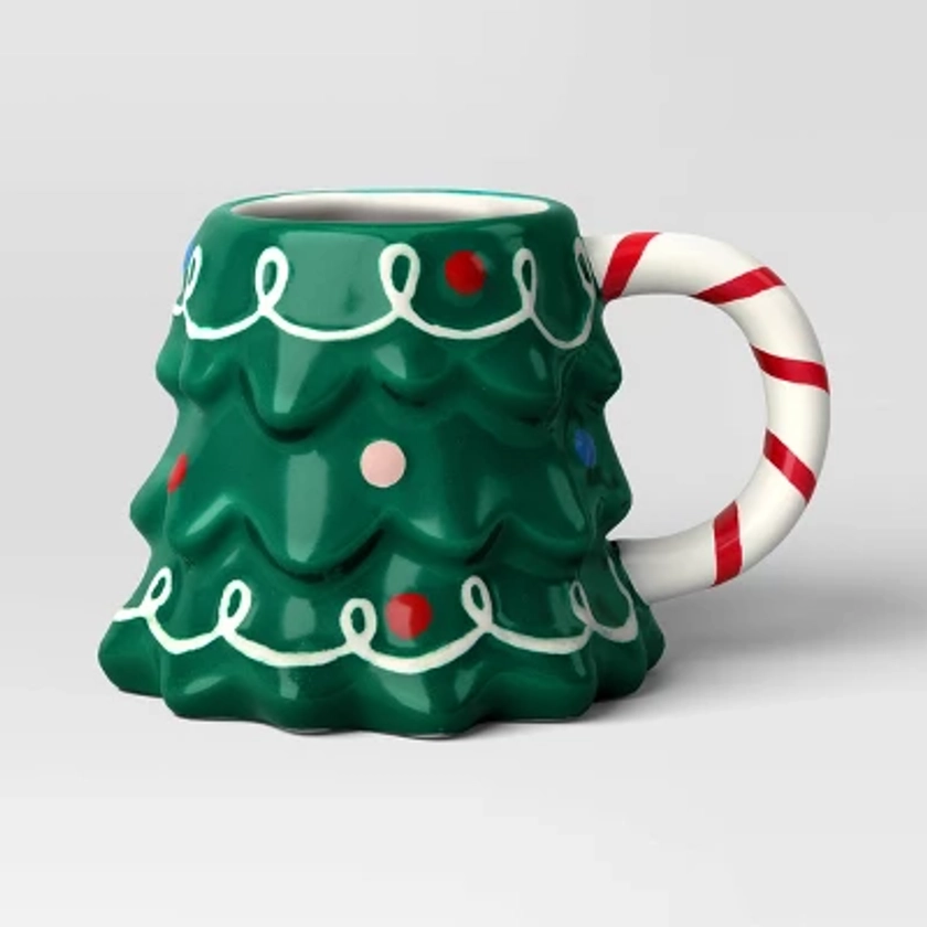 15oz Earthenware Figural Christmas Tree Mug - Wondershop™