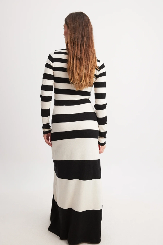 Fine Knitted Striped Maxi Dress Stripe