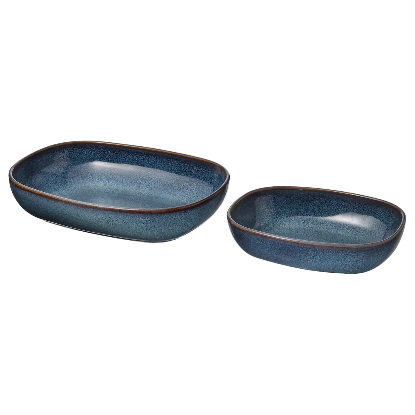 GLADELIG oven dish, set of 2, blue - IKEA