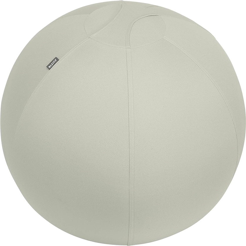 Leitz - Siège Ballon Ergonomique pour Bureau, 65 cm de Diamètre, avec Housse en Tissu / Balle d'Assise / Pompe à Air Manuelle / 2 Bouchons, Gamme Ergo, Gris Clair, 65420085