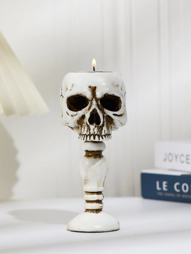 1pc Skull Shaped Candle Holder Without Candle