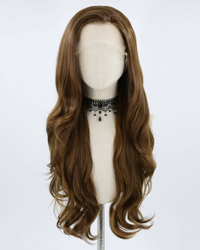 Long Brown Wavy Synthetic Lace Front Wig WW215 – Weekendwigs