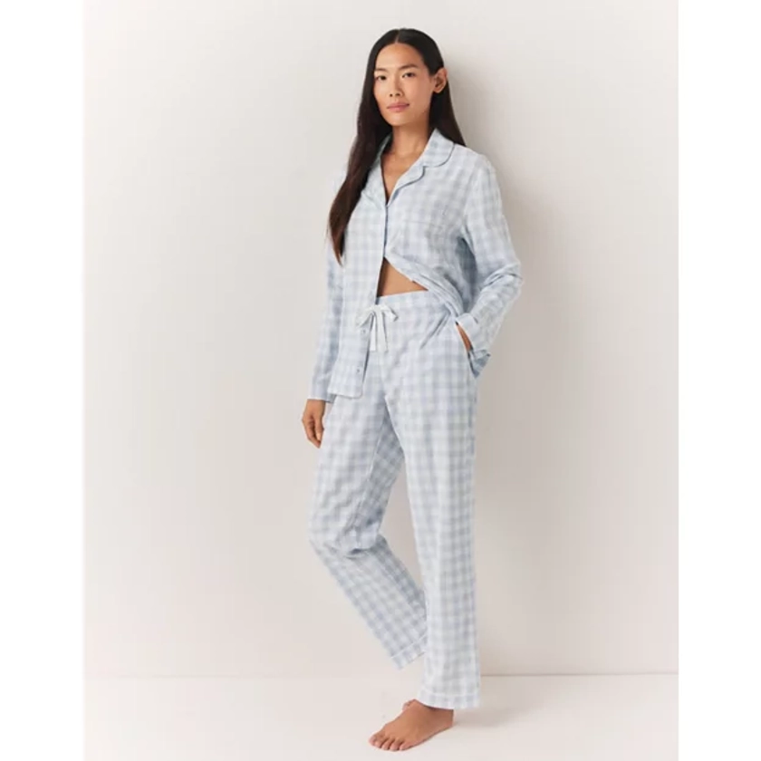 Brushed Cotton Woven Gingham Pyjama Bottoms | Pyjamas | The White Company