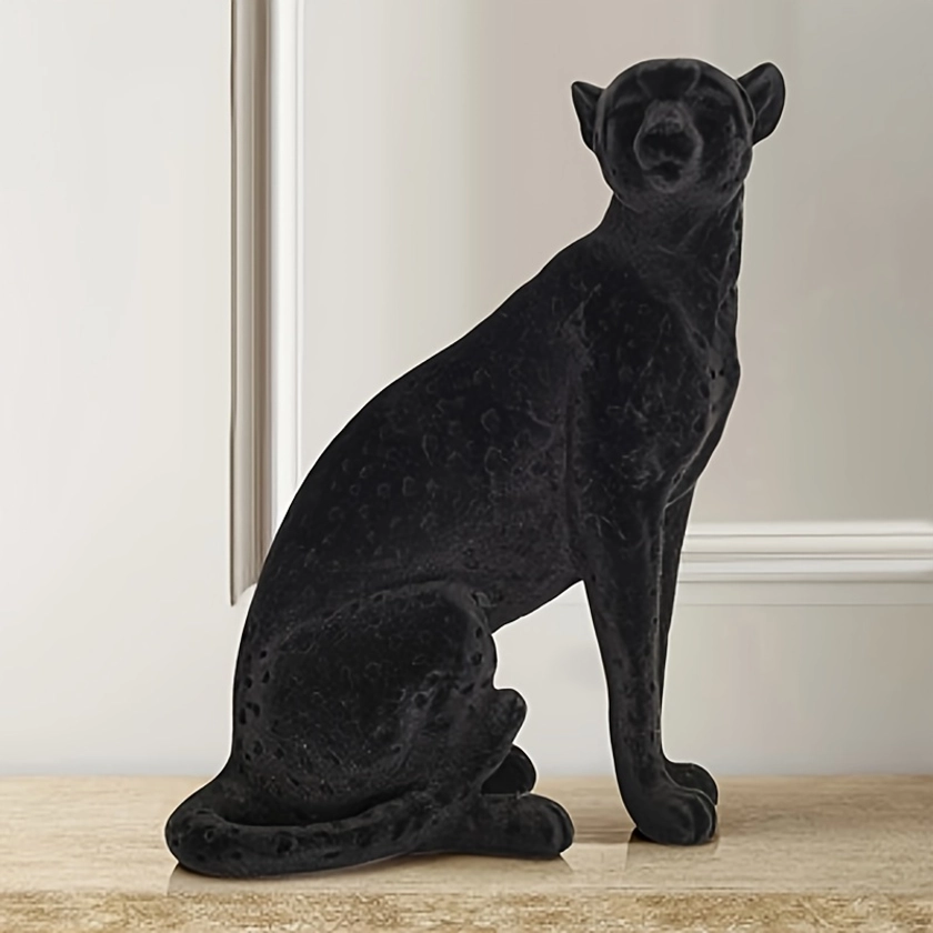 Nordic Flocking Leopard Resin Statue - Creative Design Home Office Decor Fashion Gift