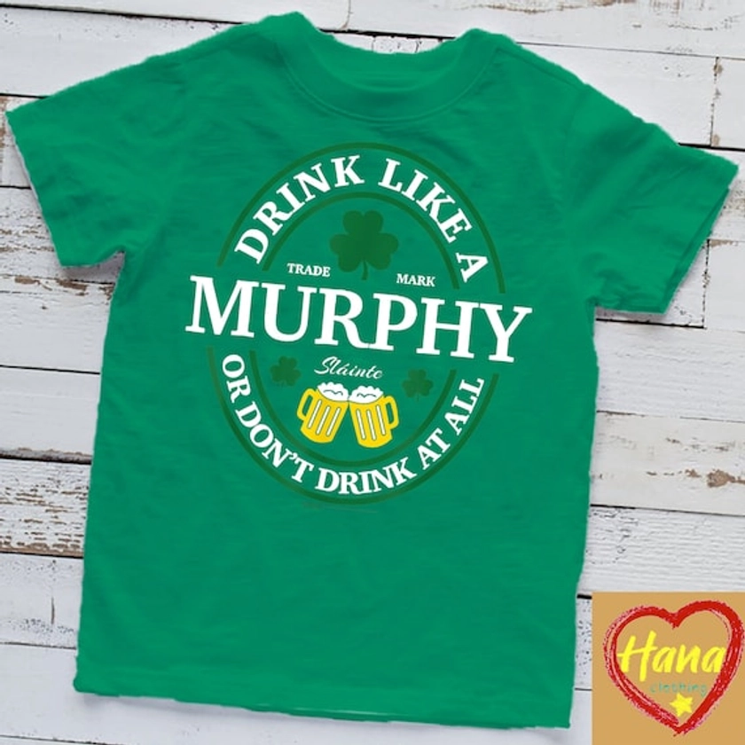 Drink Like A Murphy Shamrock St Patricks Day T Shirt