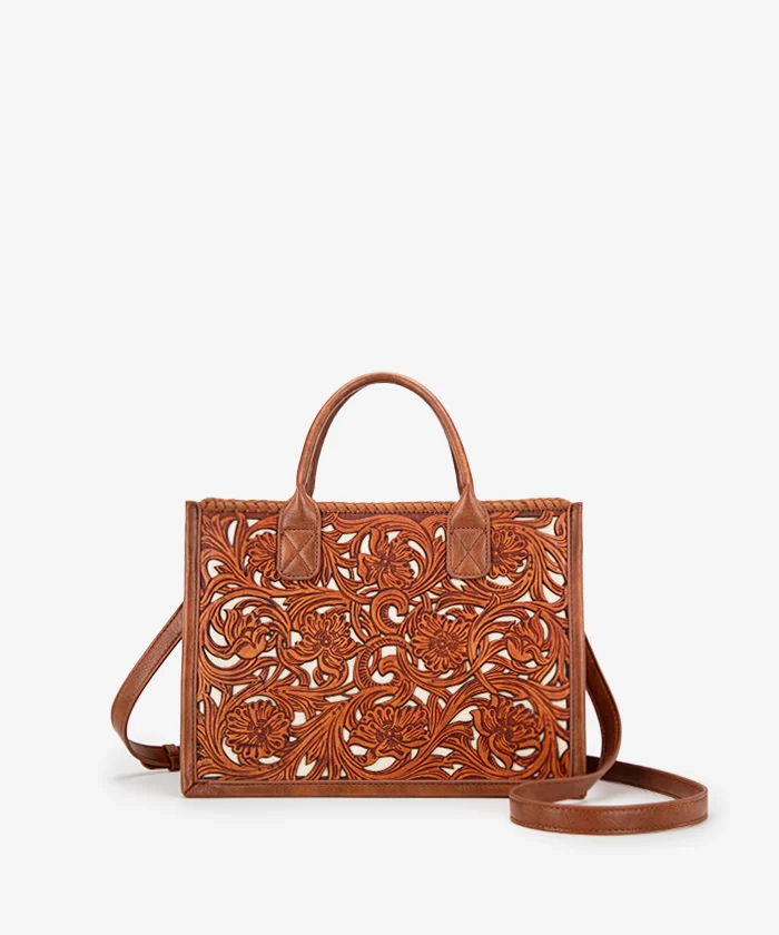 Trinity Ranch Floral Tooled Tote Bag