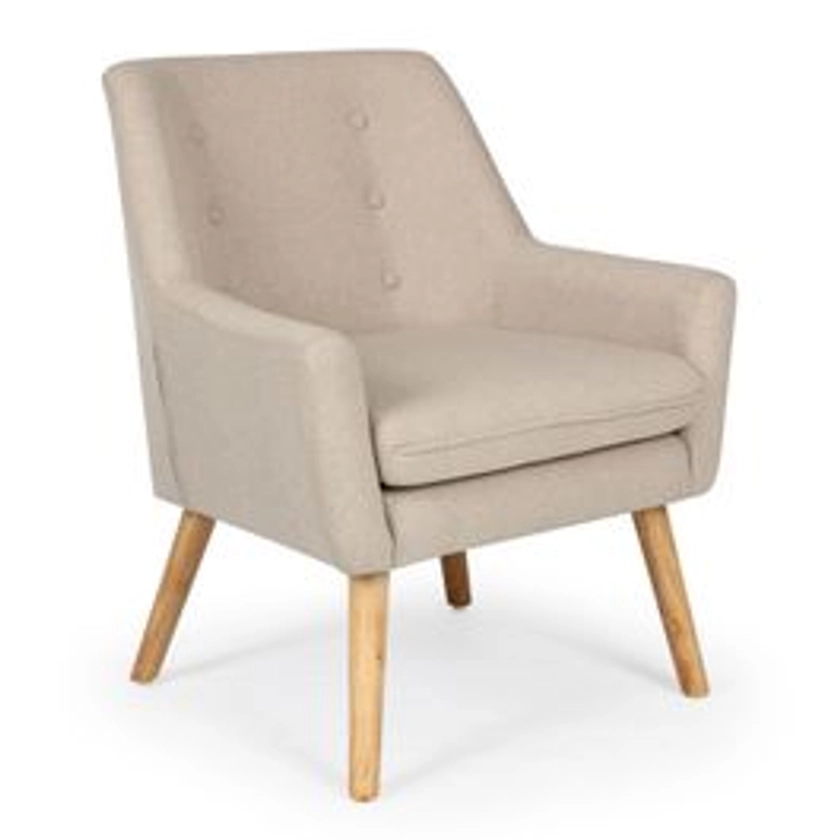 Fauteuil scandinave Gustav tissu Beige