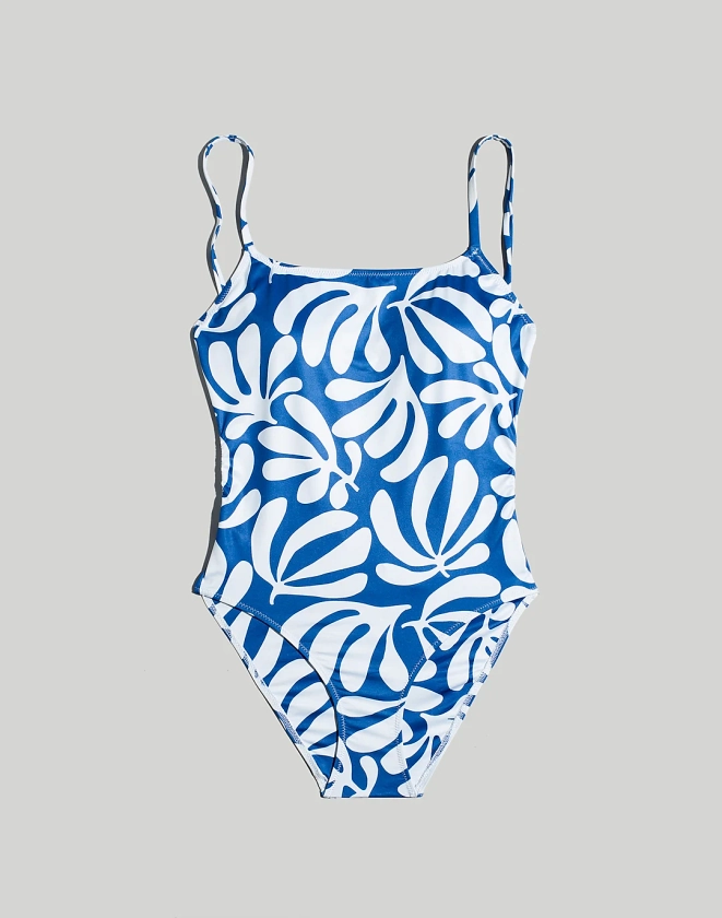 madewell Solid & Striped® Gabby One-Piece Swimsuit in Leaf Print