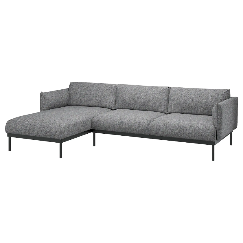 ÄPPLARYD sofa with chaise, Lejde gray/black - IKEA