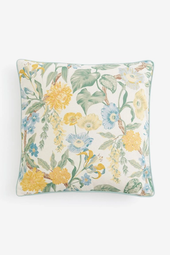 Patterned cushion cover - Light green/Floral - Home All | H&M GB