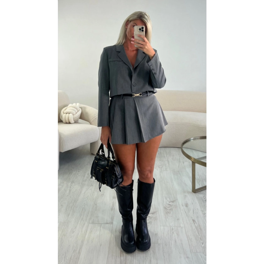 Jupe short gris chiné DRESS DESIREE