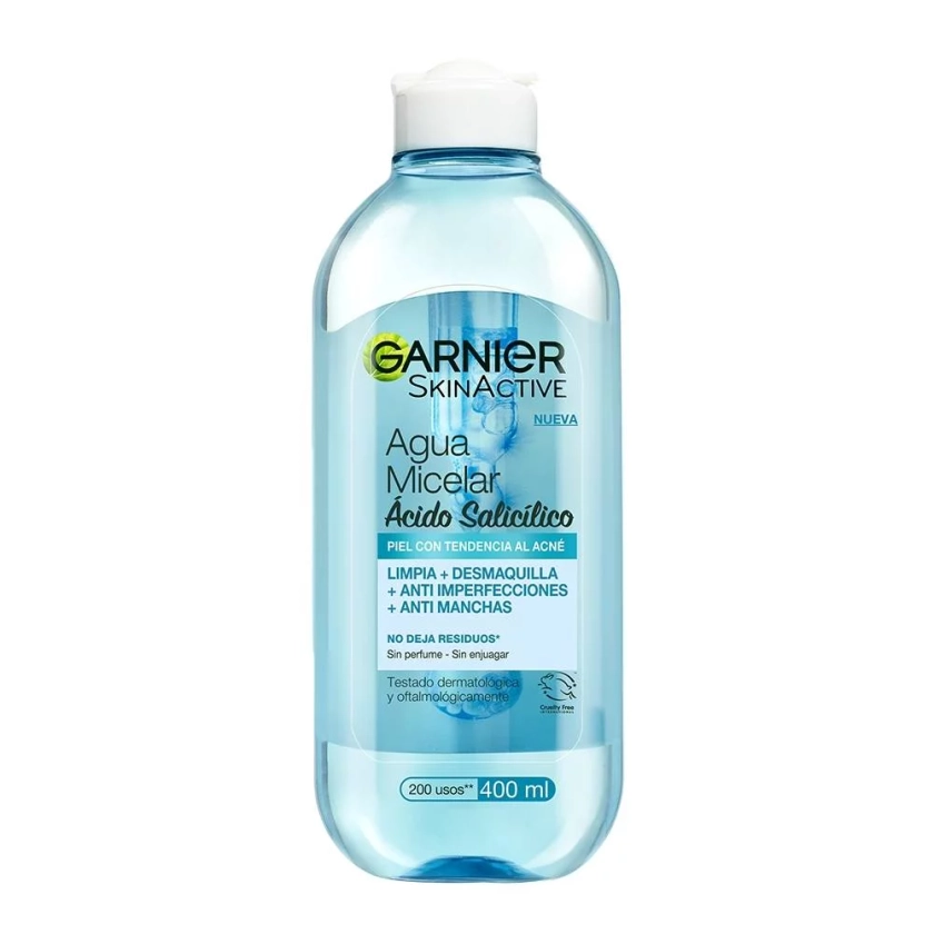 Agua micelar Garnier Skin Active anti imperfecciones con ácido salicílico 400 ml