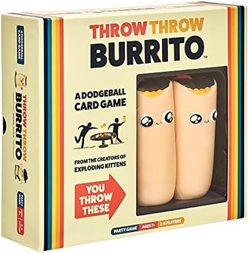 Throw Throw Burrito Card Game by Exploding Kittens - A Dodgeball Card Game - Fun Family Card Games for Adults, Teens & Kids, 2-6 Players
