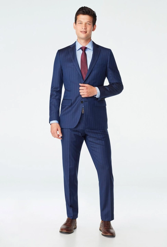 Custom Suits Made For You - Hemsworth Stripe Navy Suit | INDOCHINO