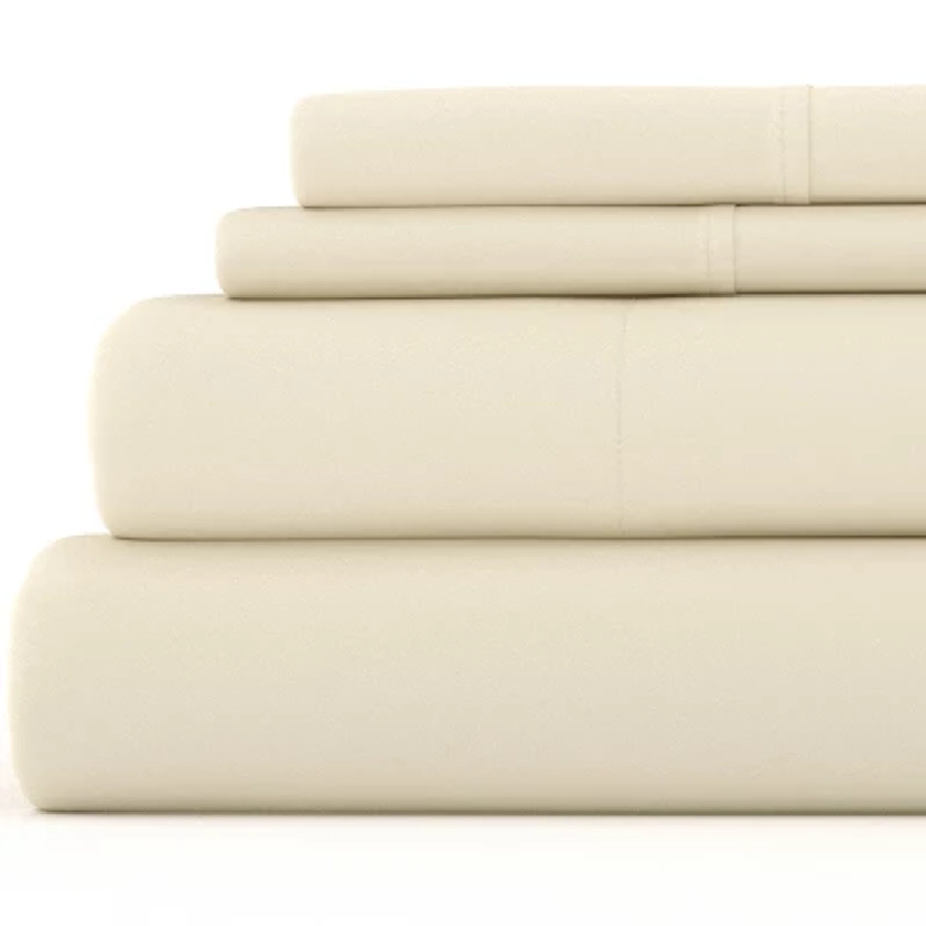 100% Cotton Flannel 4PC Sheet Set Super Soft - Becky Cameron, Ivory, California King