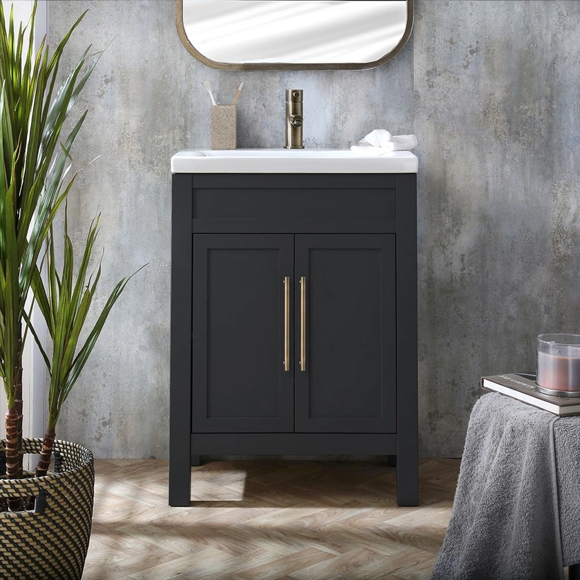 Milano Aston - 600mm Traditional Vanity Unit with Basin - Choice of Finish and Handles