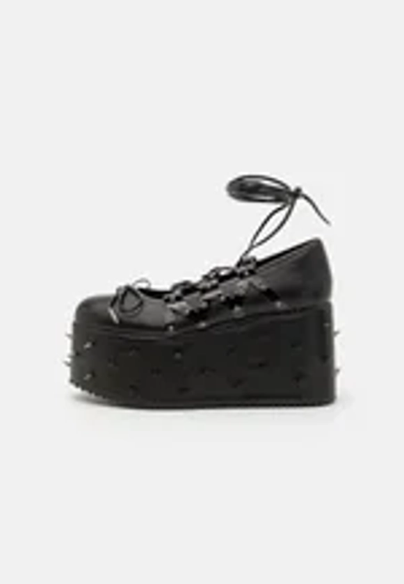 ZORINA GRUNGE LACE UP PLATFORM BALLET SHOES - Zapatos de salón con cordones - black
