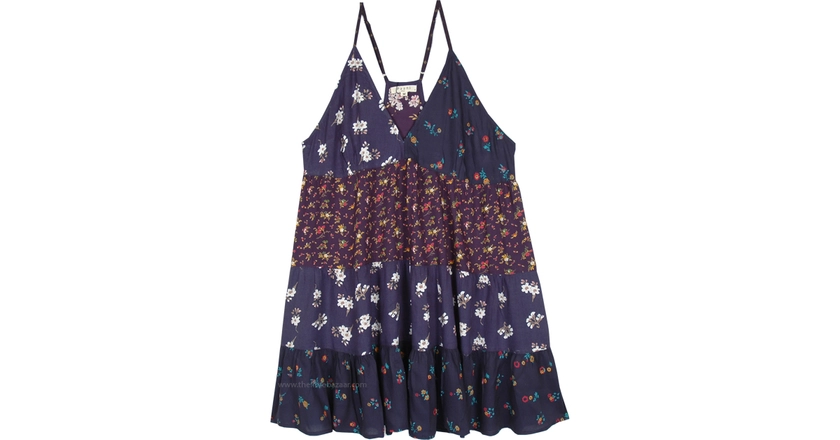 Midnight Magic Floral Printed Sleeveless Tunic Dress