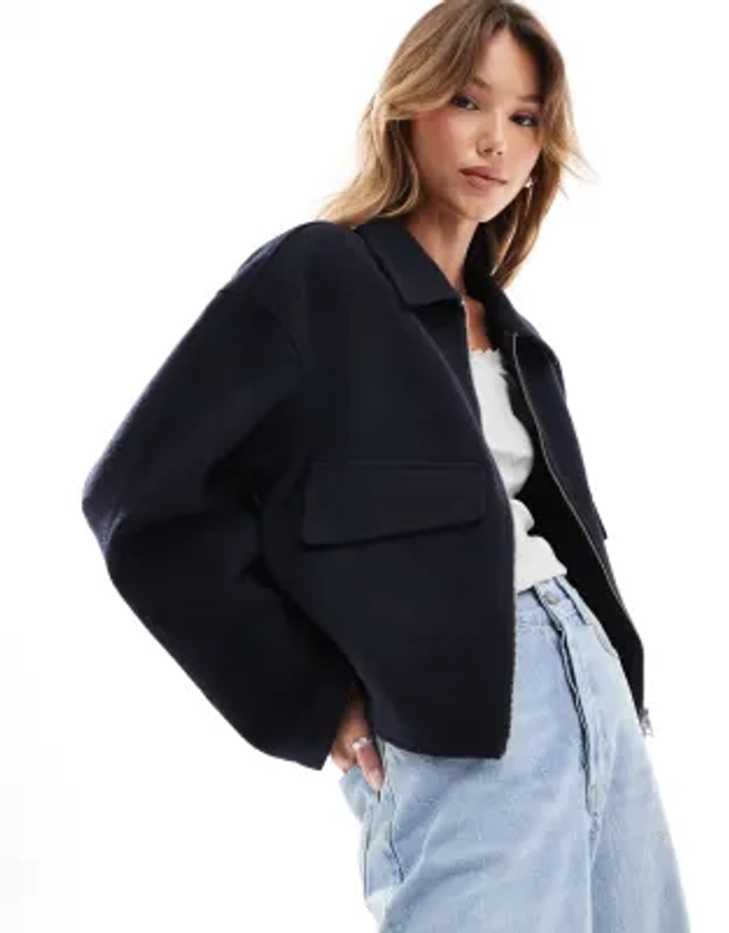 ASOS DESIGN - Bomber habillé épuré - Bleu marine | ASOS