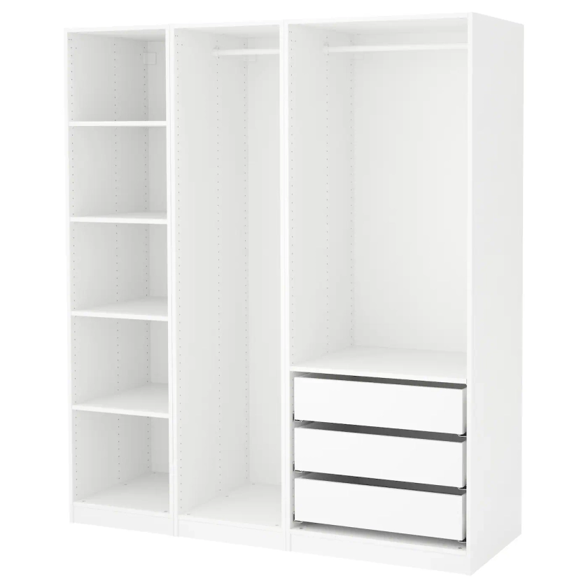 PAX white, Wardrobe, 175x58x201 cm, Width: 175 cm - IKEA