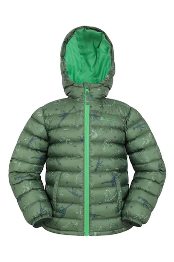 Mountain Warehouse Green Seasons Printed Kids Water Resistant Padded Jacket