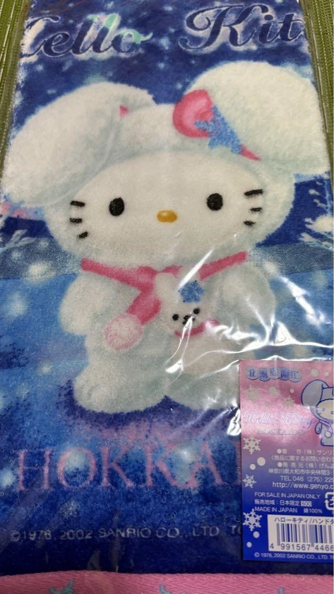 Hello Kitty Droopy Ears Snow Rabbit Hokkaido Limited Hand Towel 2002