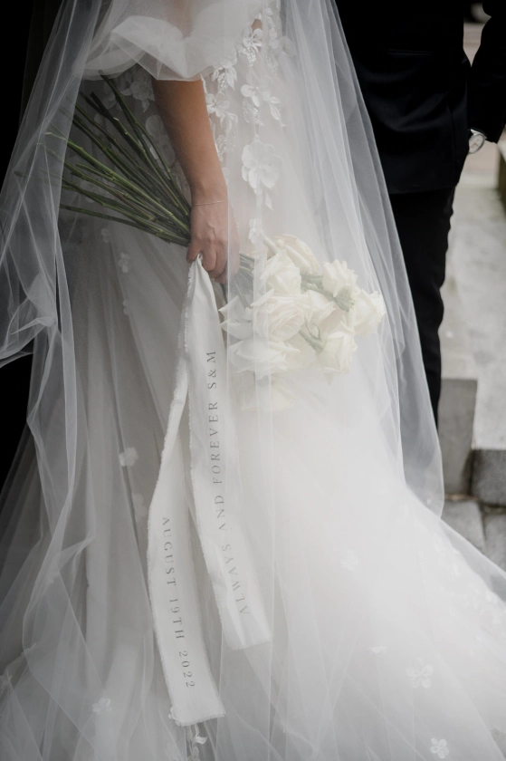Cravatta bouquet da sposa personalizzata/bouquet da sposa/nastro bouquet da sposa/fiore nuziale/avvolgimento del bouquet/decorazione/nastro nuziale personalizzato - Etsy Italia