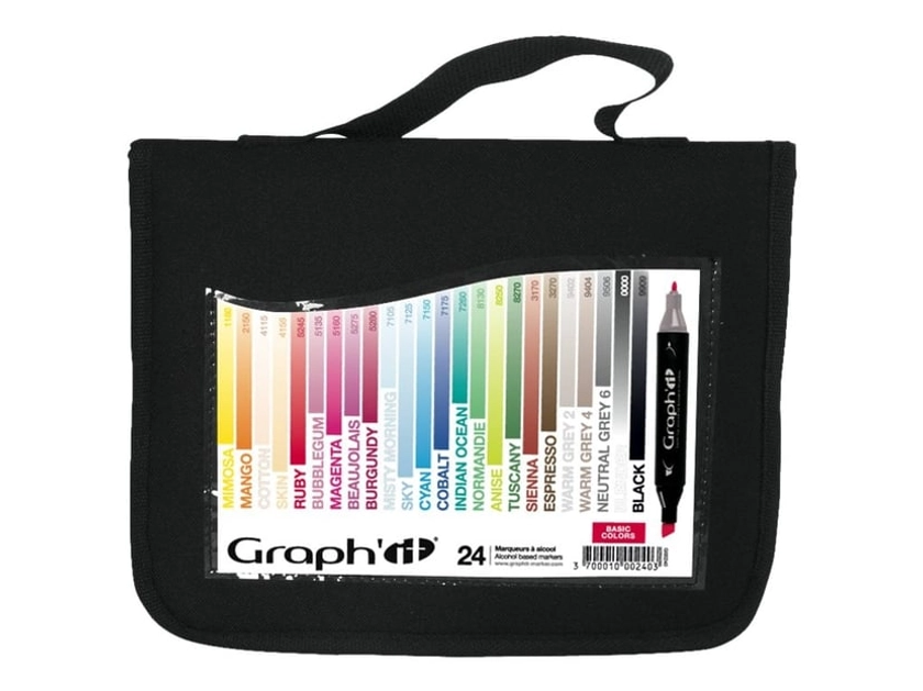 Trousse de marqueurs Graph'it - Basic Colors - 24 pièces