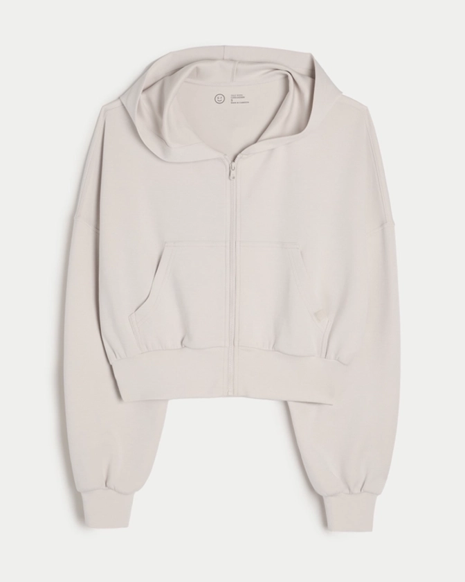 Women's Gilly Hicks Active Cooldown Crop Zip-Up Hoodie | Women's Tops | HollisterCo.com