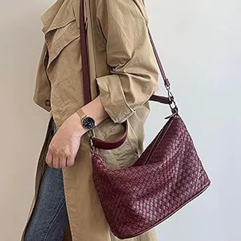 Amazon.com: DFJXXX Women Woven Tote Crossbody Bag, Fashion Weave Top Handle Handbag Purse Handmade Beach Shoulder Bag Hobo Underarm Bag (red) : Clothing, Shoes & Jewelry