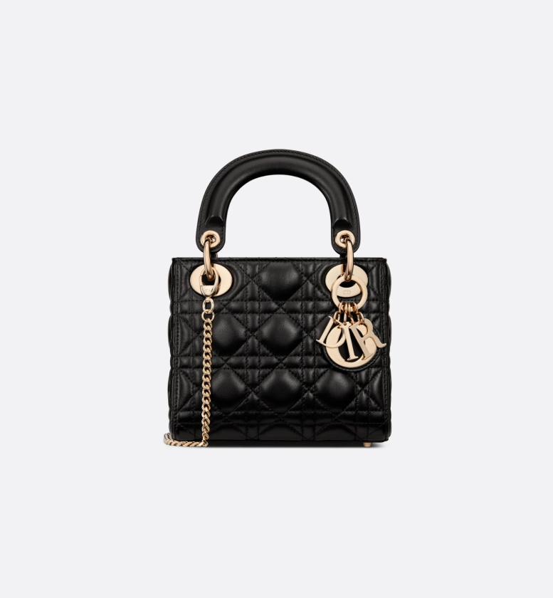 Sac Lady Dior Mini Cuir d'agneau Cannage noir | DIOR