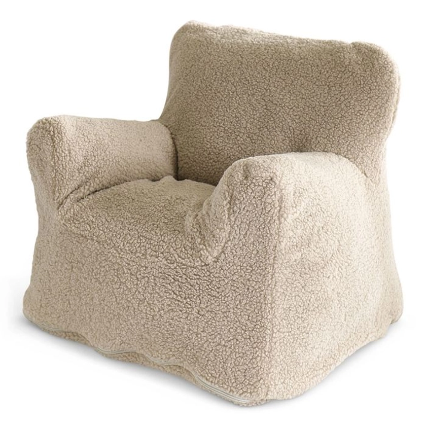 Fauteuil enfant mousse tissu bouclé | XL | Beige sable