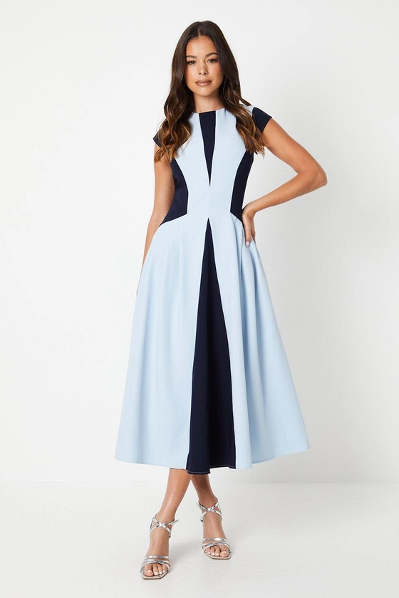 Dresses | Crepe Colour Block Midi Dress | Coast