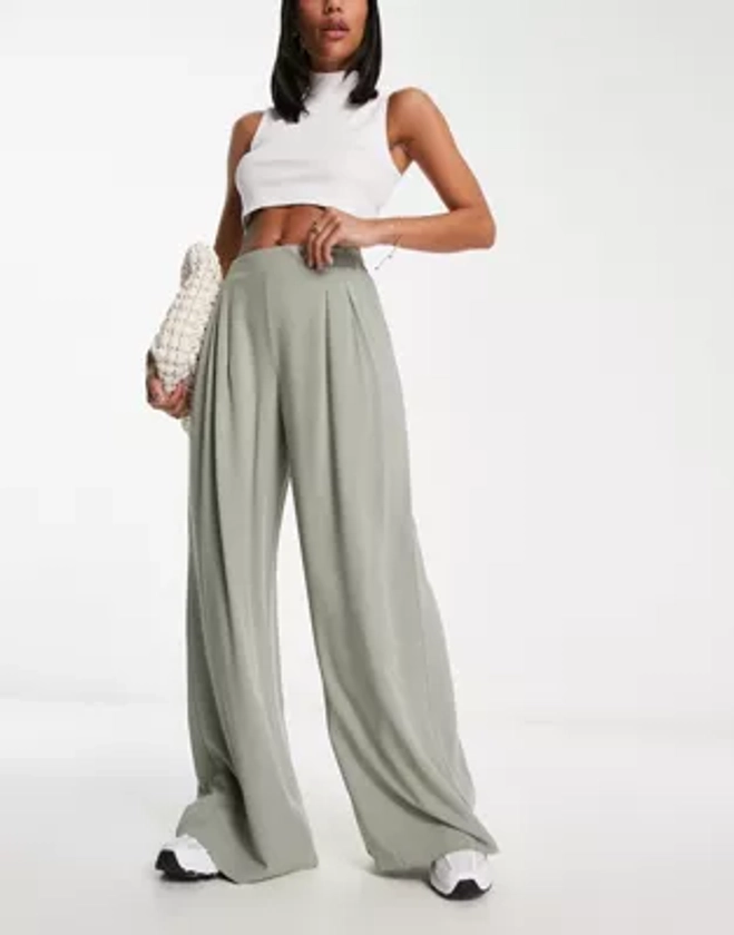 ASOS DESIGN - Pantalon ample - sauge