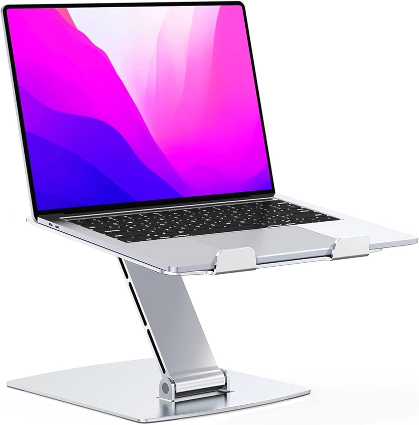 Glangeh Support Ordinateur Portable Pliable, Support PC Portable Aluminium Ergonomique, Laptop Stand Compatible avec MacBook Air Pro, XPS et Plus d'Ordinateurs Portables 10-16 Pouces