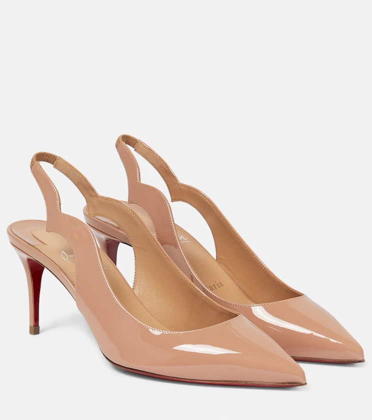 Patent leather slingback pumps in beige - Christian Louboutin | Mytheresa