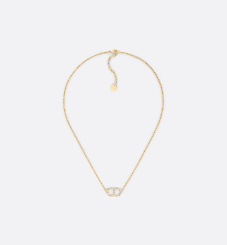 Petit CD Necklace Gold-Finish Metal and Silver-Tone Crystals | DIOR