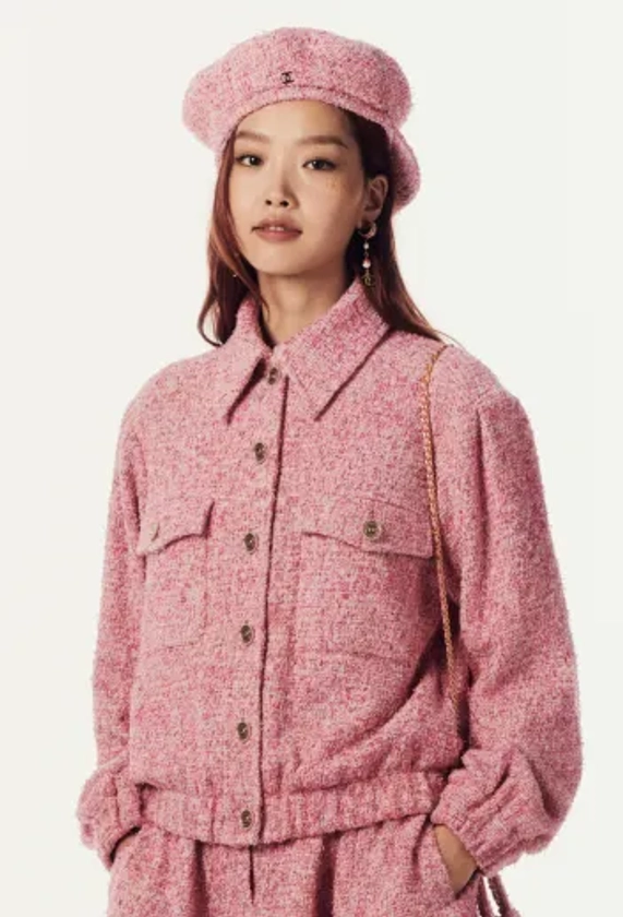 Blouson - Tweed di cotone, rosa & ecru — Moda | CHANEL