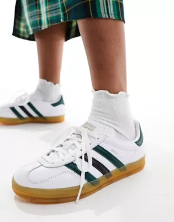 adidas Originals - Gazelle Indoor - Baskets - Blanc et vert | ASOS