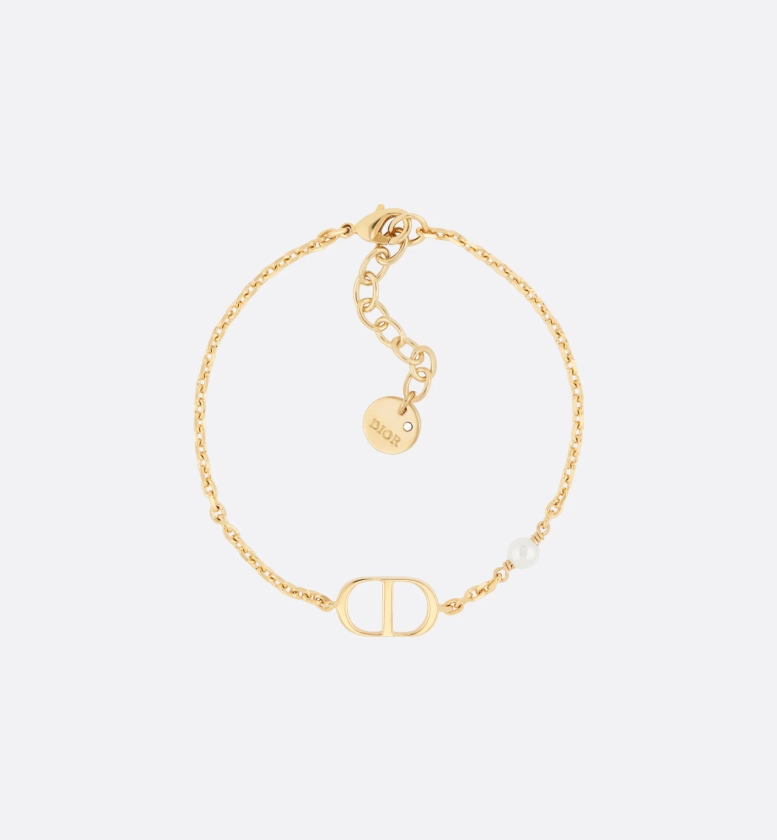 Petit CD Bracelet Gold-Finish Metal with a White Resin Pearl | DIOR