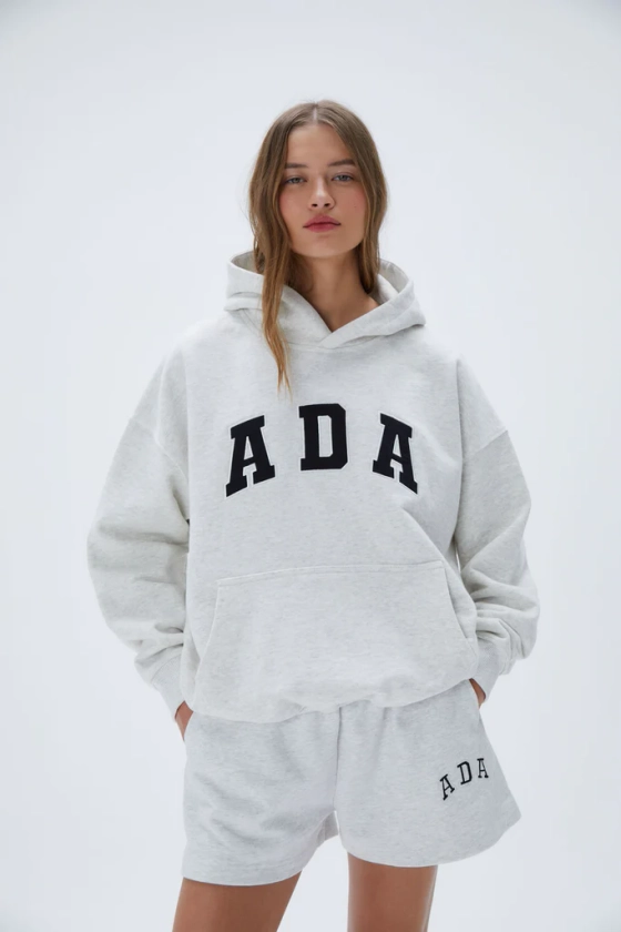 ADA Oversized Hoodie - Light Grey Melange
