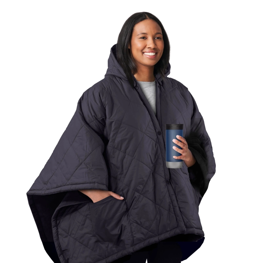 Sunbeam On-The-Go Outdoor Throw Charcoal Nylon Microplush, 4 Heat Settings, Cordless Heated Blanket, 50" x 60" - Walmart.com