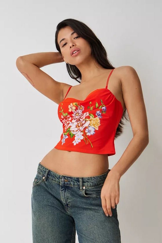 Out From Under Floral Mesh Balconette Cami