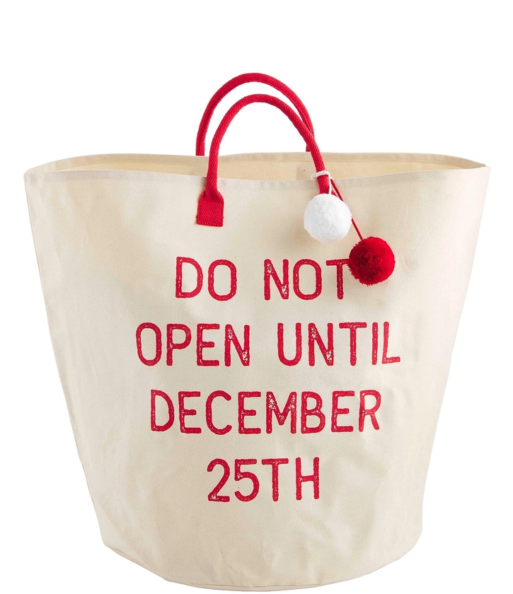 Mud Pie Holiday Do Not Open Until December 25th Tote Bag | Dillard's