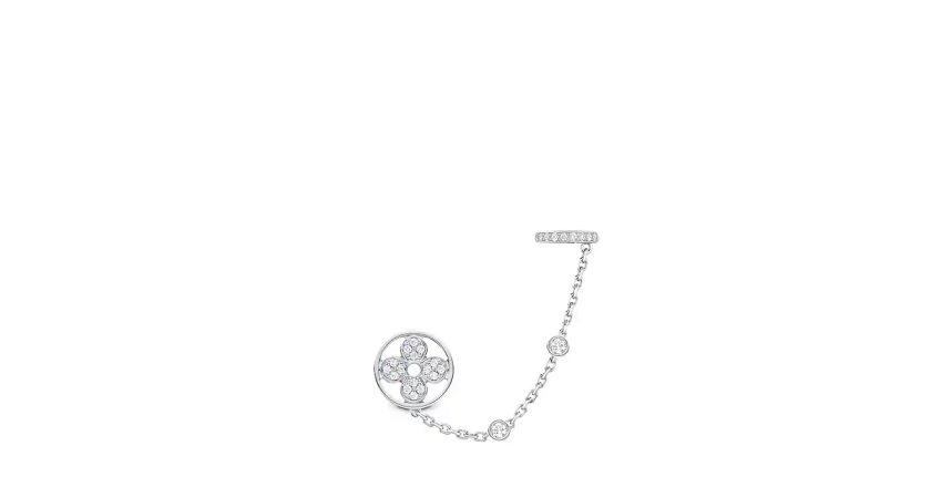 Products by Louis Vuitton: Idylle Blossom Mono Chain Earring, White Gold And Diamonds - Per Unit