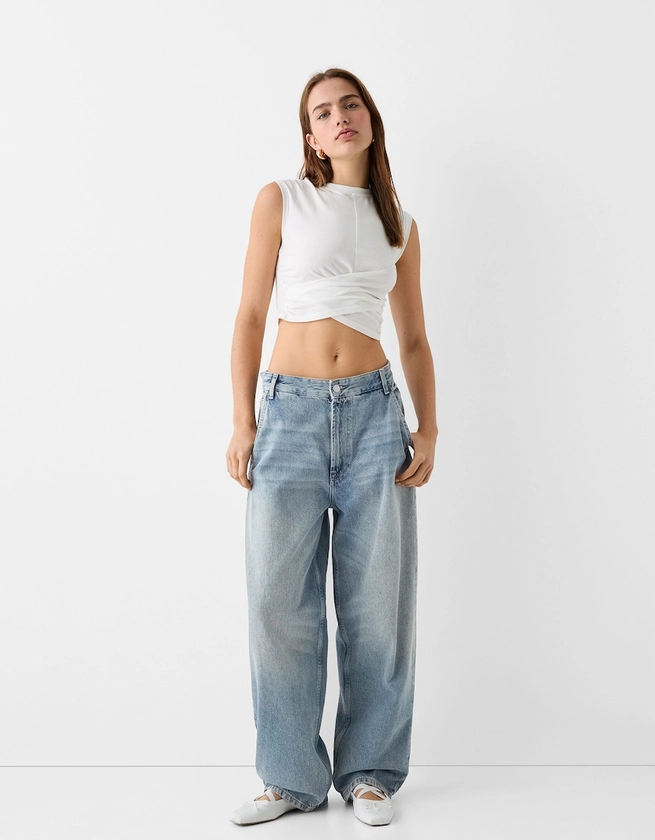 Faded-effect skater fit jeans - Jeans - Women