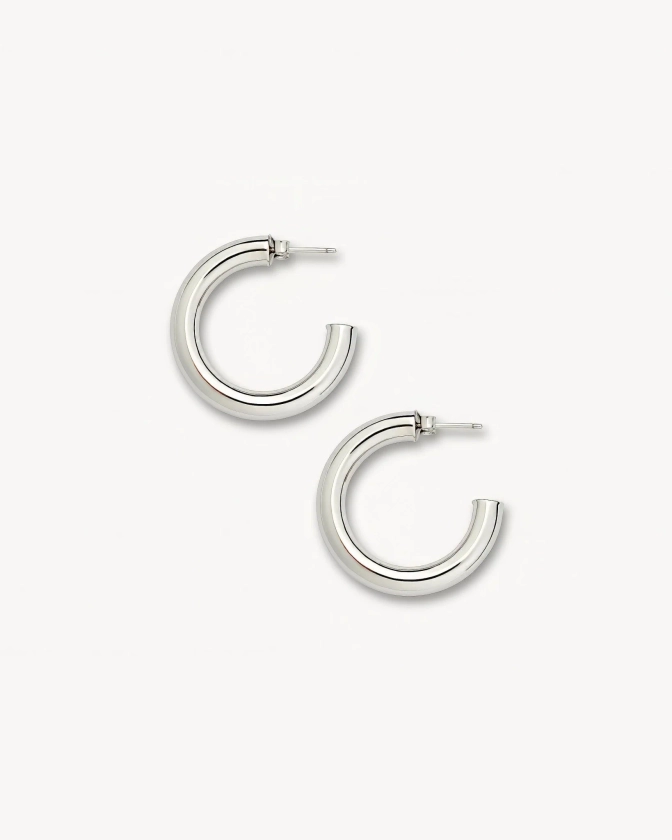 Machete 1" Perfect Silver Hoop Earrings - Machete Jewelry and Accessories