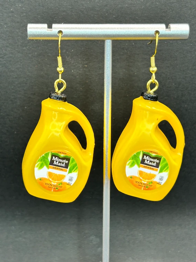 Jug of Orange Juice Earrings, Breakfast Earrings,orange Juice Dangle Earrings , Juice Earrings - Etsy